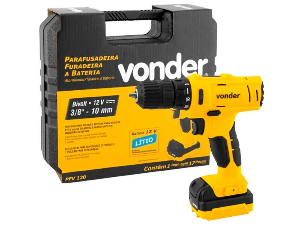 Parafusadeira Furadeira À Bateria 12v Bivolt Pfv12... - TREVO PEÇAS