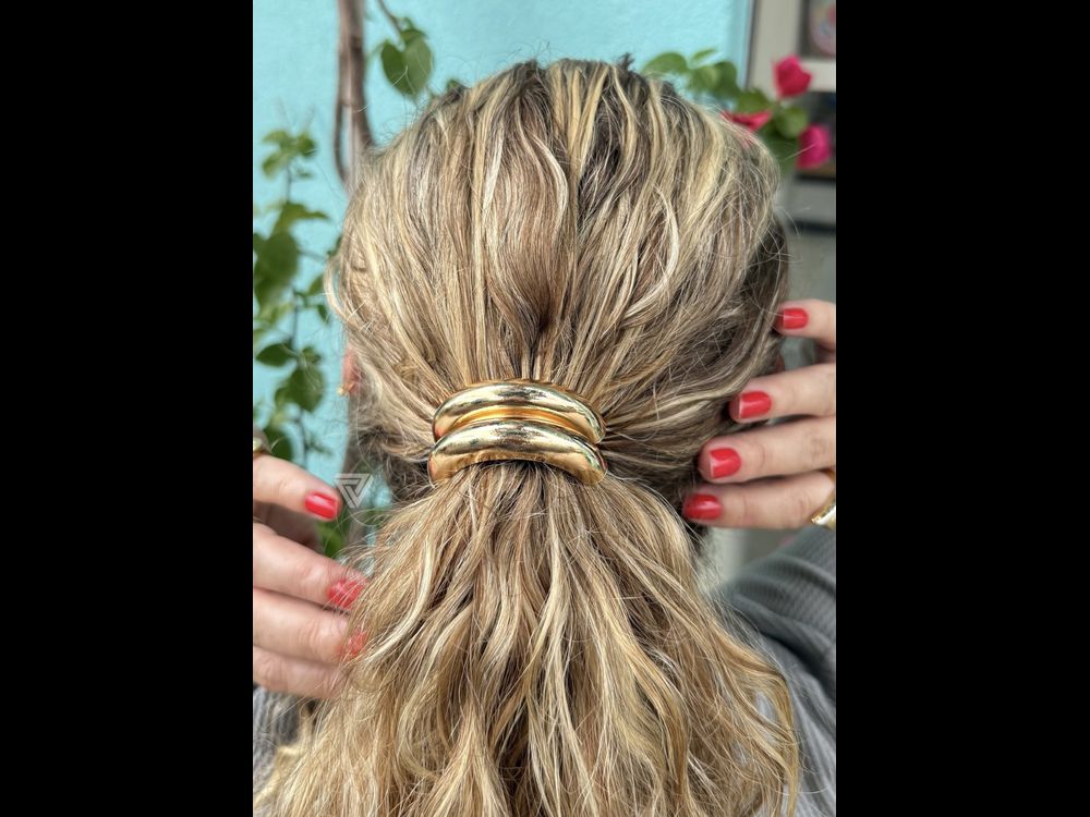 Elástico Para Cabelo com Metal Duplo