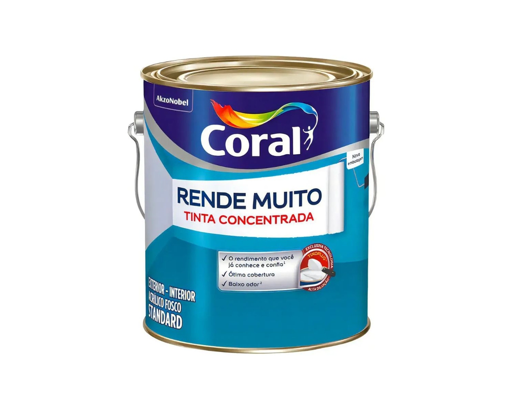 Tinta Acrílica Rende Muito Branco Fosco [CORAL] 3,6L