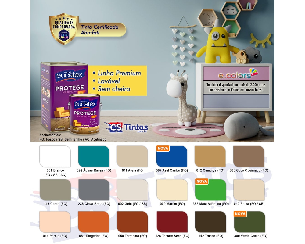 TINTA ACRÍLICA PROTEGE FOSCO PREMIUM [EUCATEX] 18L