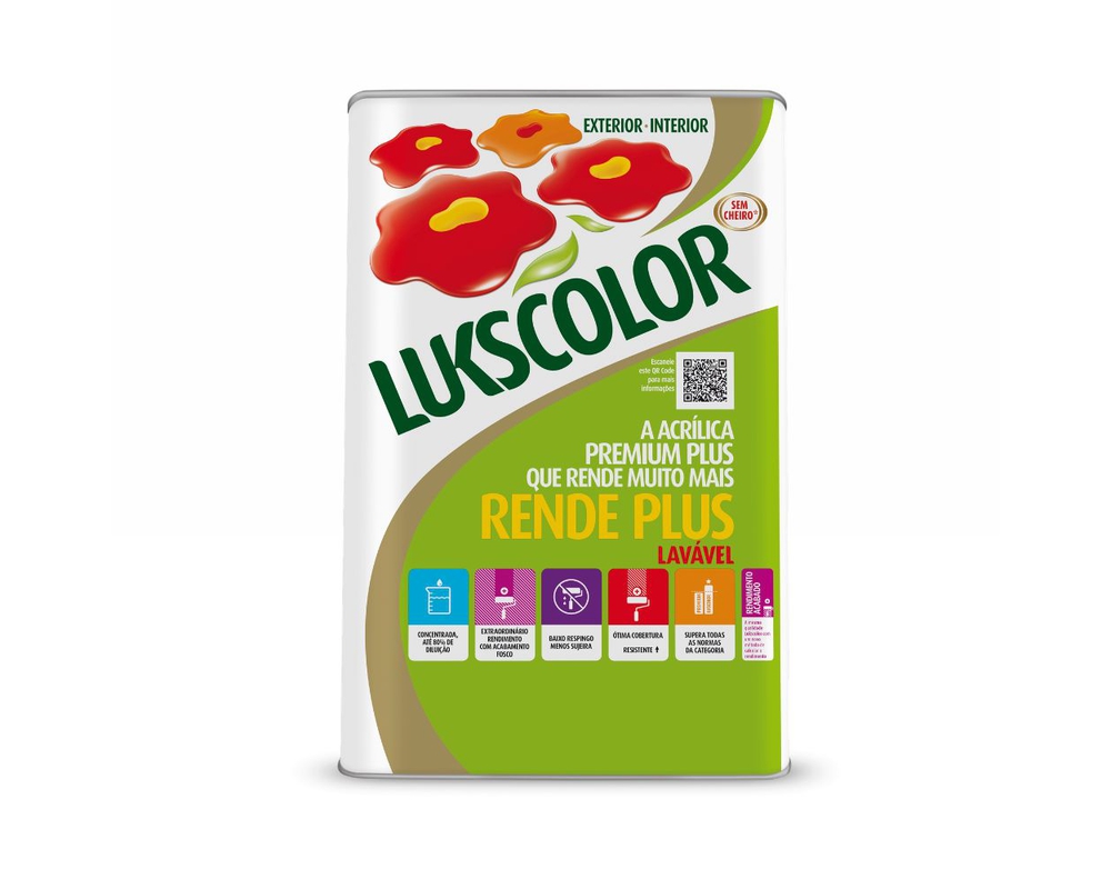 TINTA ACRÍLICA RENDE PLUS BRANCO FOSCO [LUKSCOLOR] 18L