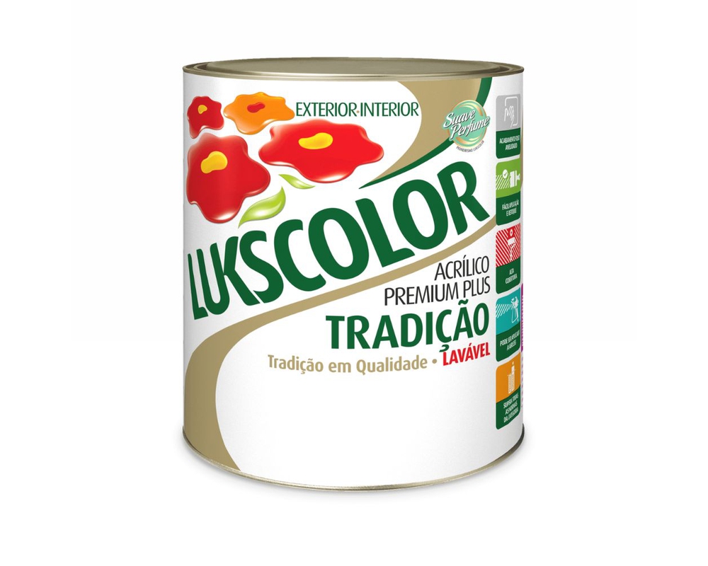 TINTA ACRÍLICA BRANCO FOSCO TRADIÇÃO [LUKSCOLOR] 0,900L