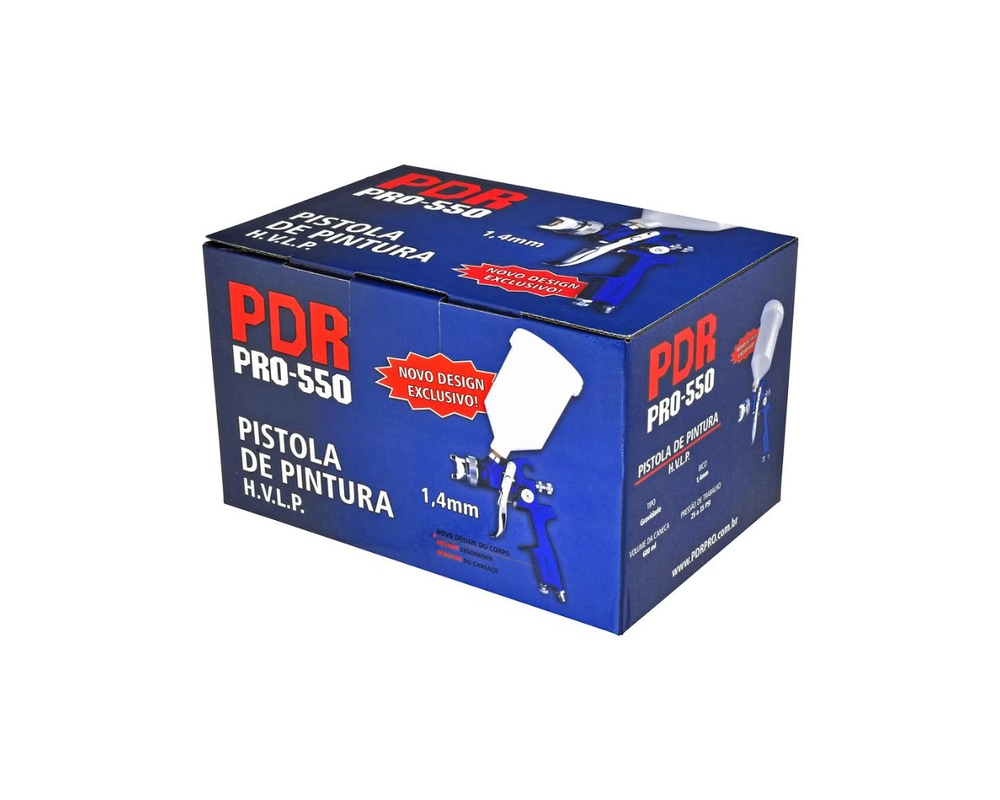 PISTOLA PINTURA GRAVIDADE BAIXA PRESSÃO 1,4MM PRO-550 600ML [H.V.L.P] [PRO-550] [PDR]