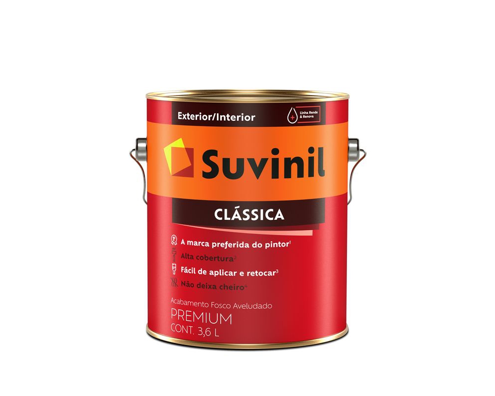 TINTA ACRÍLICA BRANCO FOSCO CLÁSSICA [SUVINIL] 3,6L