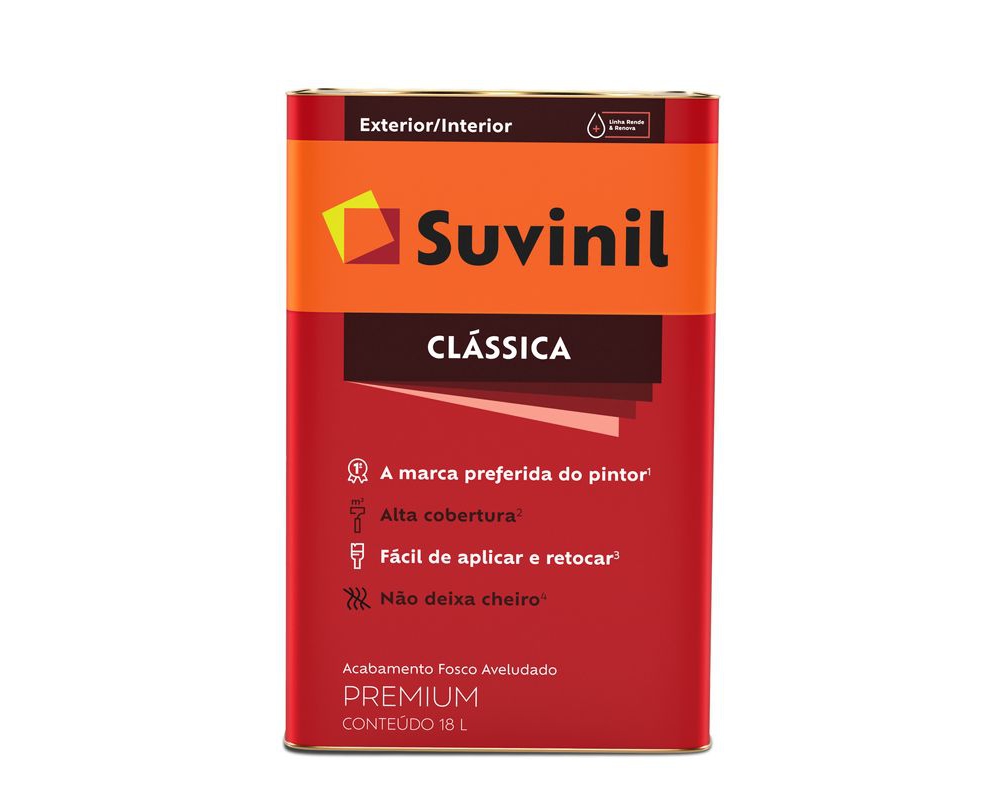 TINTA ACRÍLICA BRANCO FOSCO CLÁSSICA [SUVINIL] 3,6L