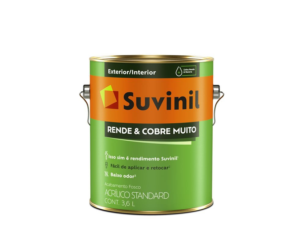 TINTA ACRÍLICA BRANCO FOSCO RENDE E COBRE MUITO [SUVINIL] 3,6L