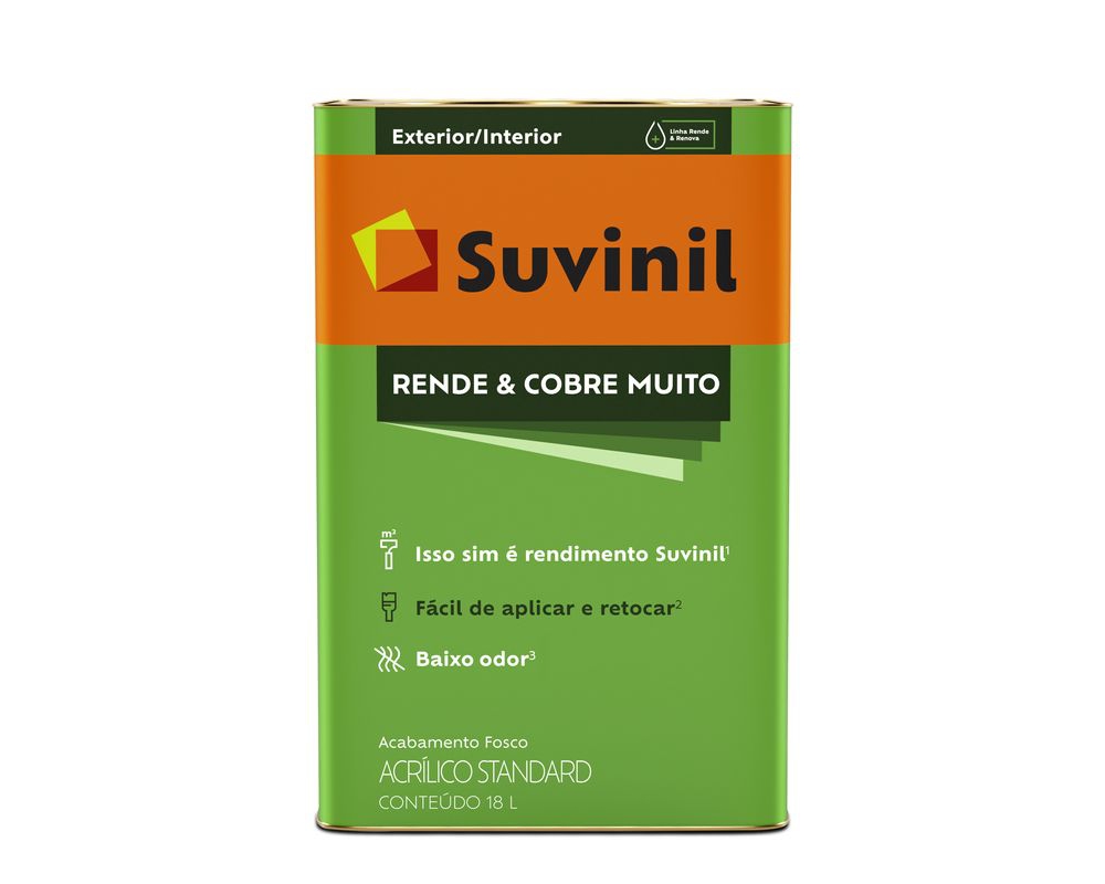 TINTA ACRÍLICA BRANCO FOSCO RENDE E COBRE MUITO [SUVINIL] 18L