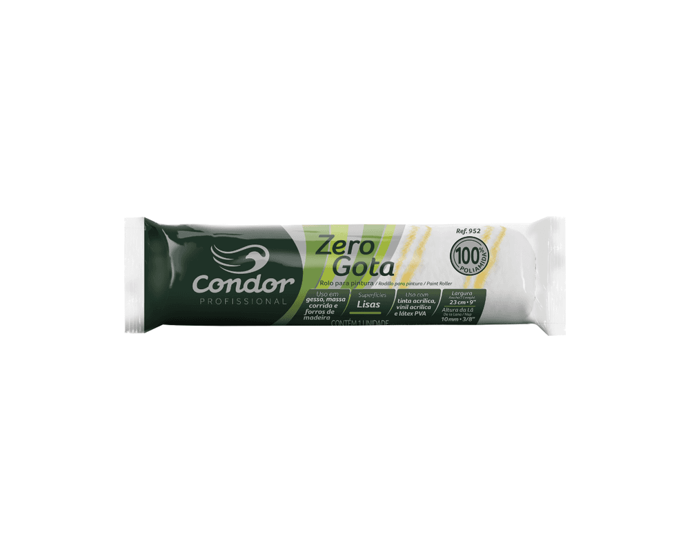 ROLO LÃ SINTÉTICO 23CM S/S ZERO GOTAS [CONDOR] [952]