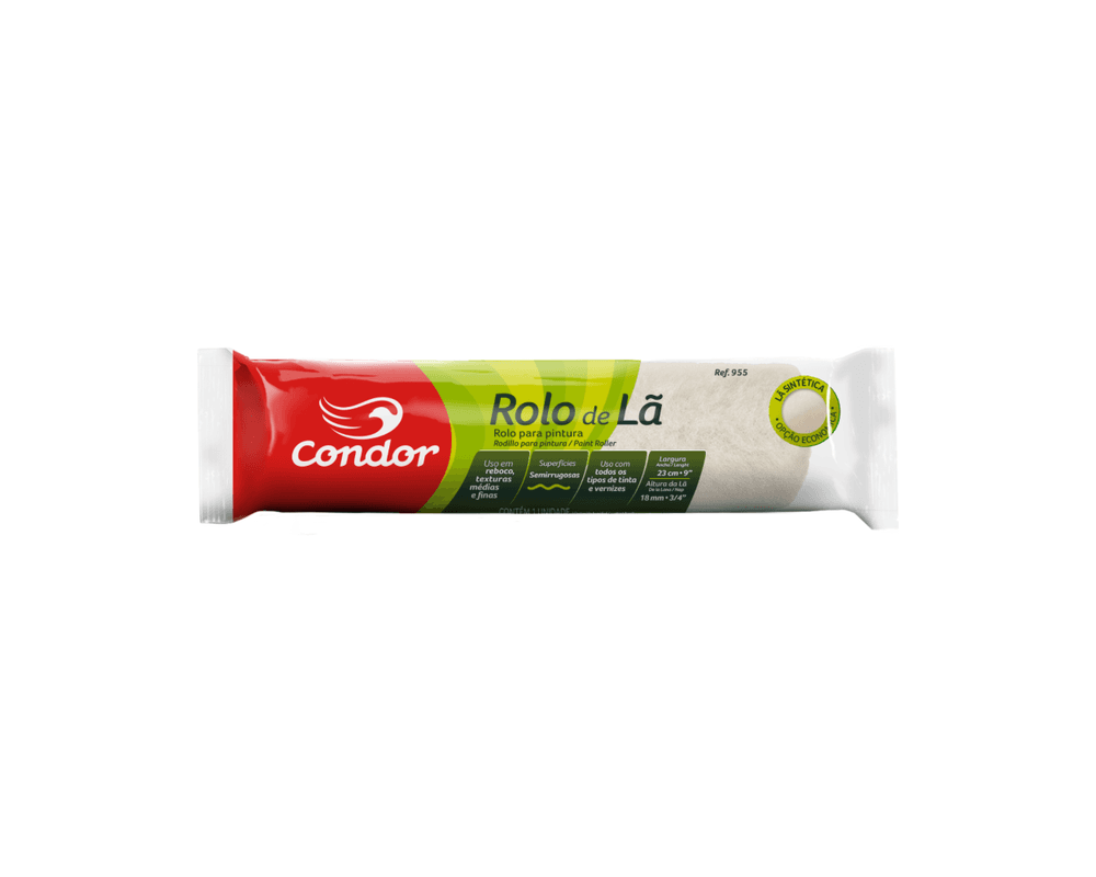 Rolo de Lã para Pintura 23cm Sem Suporte (Ref. 955) - Condor