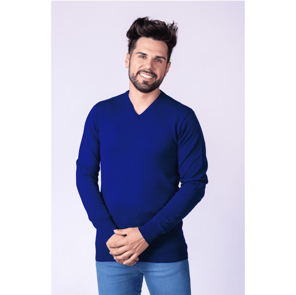 Suéter Masculino 2 Cabos Plus size - Azul Royal - KantyLan