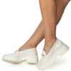 Mocassim Feminino Tratorado Class Off White