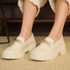 Mocassim Feminino Tratorado Off White Elo