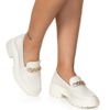 Mocassim Feminino Tratorado Off White Elo