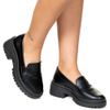 Mocassim Feminino Tratorado Preto Liso