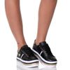 Tênis Feminino Plataforma Preto/Pérola