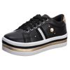 Tênis Feminino Plataforma Preto/Pérola