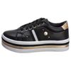 Tênis Feminino Plataforma Preto/Pérola