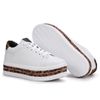 Tênis Feminino Plataforma Animal Print Branco Onça