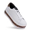 Tênis Feminino Plataforma Animal Print Branco Onça