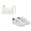 Kit Bolsa Baguete Branca + Tênis Feminino Branco