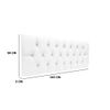 Conjunto Cabeceira Estofada Capitonê 160 cm Queen Corino Branco e Mesa de Centro e Apoio Liz Off White EJ