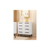 Conjunto Qmovi Retrô Cômoda 3 Gavetas, Guarda Roupa 3 Portas e Berço Branco