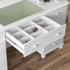 Penteadeira Camarim com 9 Gavetas Branco e Banqueta Branca Acetinado Planet Baby