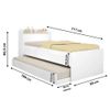 Cama Bibox Robel Onix com 2 Gavetas e Bau Branca 