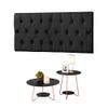Conjunto Cabeceira Painel Estofada Capitonê 160 cm Queen Corino Branco Paris e Mesa de Centro e Apoio Liz Preta EJ