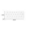 Conjunto Cabeceira Painel Estofada Capitonê 140 cm Branco Paris e Mesa de Centro e Apoio Liz Off White EJ
