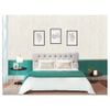 Conjunto Cabeceira Painel Estofada Capitonê 160 cm Queen Suede Areia Paris e Mesa de Centro e Apoio Liz Preta EJ