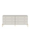 Cômoda Província Jasper com 6 gavetas 1.8 Off-white fosco c/ dourado 