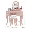 PENTEADEIRA PATRIMAR PRINCESA 4 GAVETAS COM BANQUETA ROSA