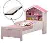 Cama Solteiro Princesa Branca Rosa Basoto + Colchão Anjos Pantanal Thierry 88x188x17
