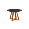 Mesa de Jantar Redonda Tampo Vidro/MDF 105cm Luxo- Cajuela 