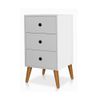 Mesa de Cabeceira Planety Baby Ben 3 Gavetas Branco 