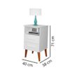 Mesa de Cabeceira Romar Rubi com 2 Gavetas Branco