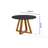 Mesa de Jantar Redonda Tampo Vidro/MDF 105cm Luxo- Cajuela 