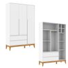 Conjunto Quarto Completo Nature Guarda-roupa, Cômoda e Berço- Branco Ecowood