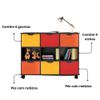 Nicho Organizador Qmovi 6 Gavetas Preto 