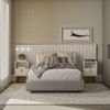 Cabeceira Casal Painel Ripada Laranjeiras com Par Frame Queen 240 cm Off White Linea 