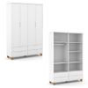 Conjunto Quarto Completo Guarda-roupa, Cômoda e Berço- Branco Ecowood 