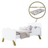 Cama Junvenil Solteiro Angel Branca Cambel + Colchão 70x150x12 Passalacqua 