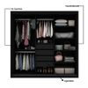 Guarda Roupa Solteiro Gelius Royale 3 Portas com Espelho Preto Madeirado