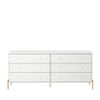 Cômoda Província Jasper com 6 gavetas 1.8 Branco gloss dourado 