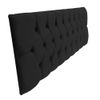 Conjunto Cabeceira Estofada Capitonê 140cm Corino Preto Paris e Mesa Lateral Legs Alta Off White com Luminária de chão Tebarrot Classic Amêndoa