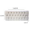 Conjunto Cabeceira Painel Paris 1,40 Suede Capitonê Areia e 02 Mesas de Cabeceira Pérola Branca
