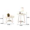 Conjunto Cabeceira Painel Estofada Capitonê 140 cm Branco Paris e Mesa de Centro e Apoio Liz Off White EJ