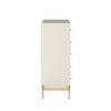 Cômoda Província Jasper com 5 gavetas Off-White fosco c/ dourado