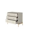 Cômoda Província Jasper com 3 gavetas Off-white fosco c/ dourado 